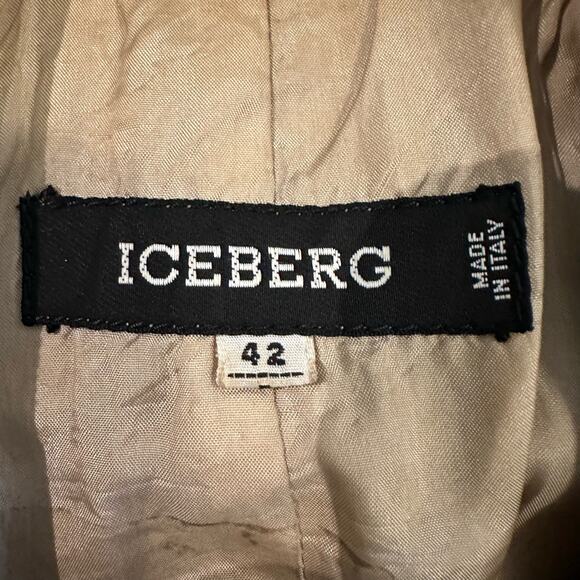 Iceberg Gold Button Down Leather Shirt Jacket sz 42=Small - Picture 7 of 11